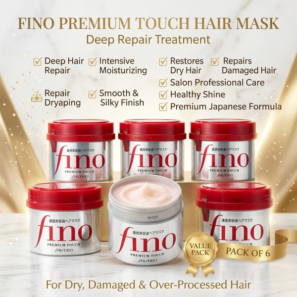 Shiseido Fino Premium Touch Hair Mask 230g (Pack of 6 - Value Pack) – Deep Conditioning Treatment for Dry & Damaged Hair