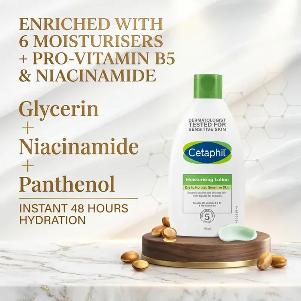 Cetaphil Daily Moisturising Lotion 200ml – Gentle Hydrating Face & Body Lotion for Sensitive Skin