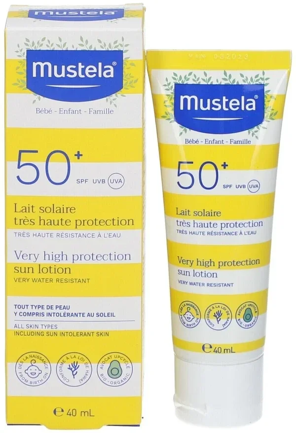 Mustela Very High Sun Protection Mineral Lotion SPF 50+ (Pack of 3 - Value Pack) – Gentle Broad Spectrum Sunscreen for Delicate & Sensitive Skin (Water-Resistant)