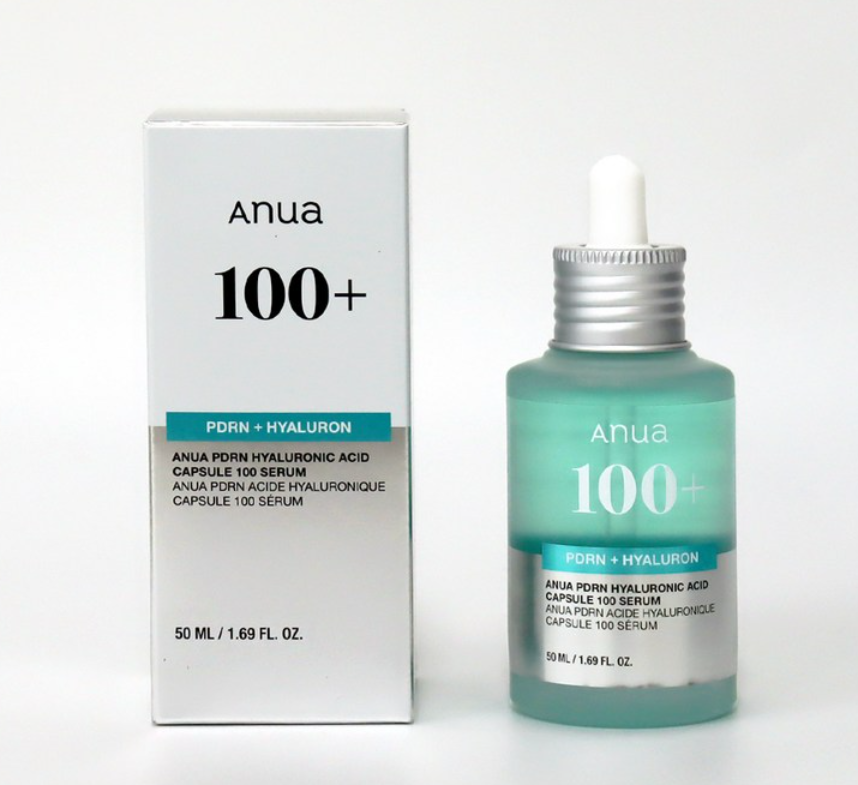 Anua PDRN Hyaluronic Acid Capsule 100 Facial Serum 30ml – Hydrating & Radiance Plumping Serum with Hydrolyzed Collagen, Niacinamide & Glutathione