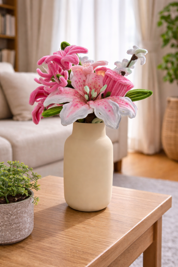 Bouquet aux tons roses mixtes
