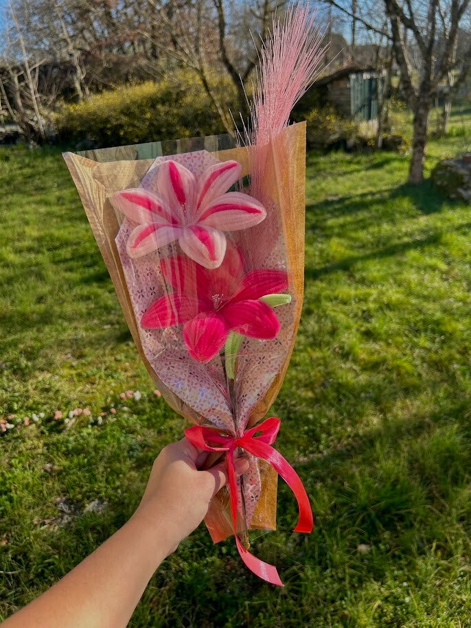 Bouquet Lys Roses – Élégance & Douceur