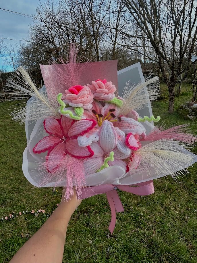 Bouquet Girly – Rose & Paillettes