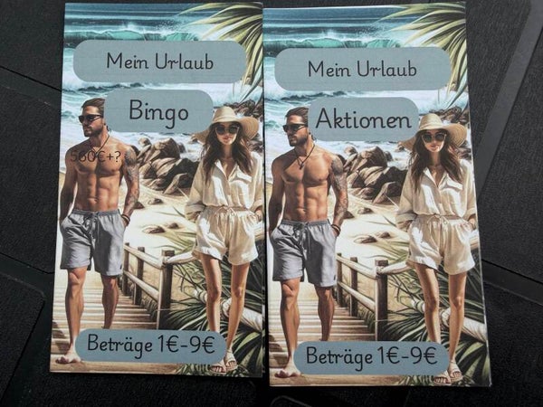 Mein Urlaub Bingo mit Aktionen
