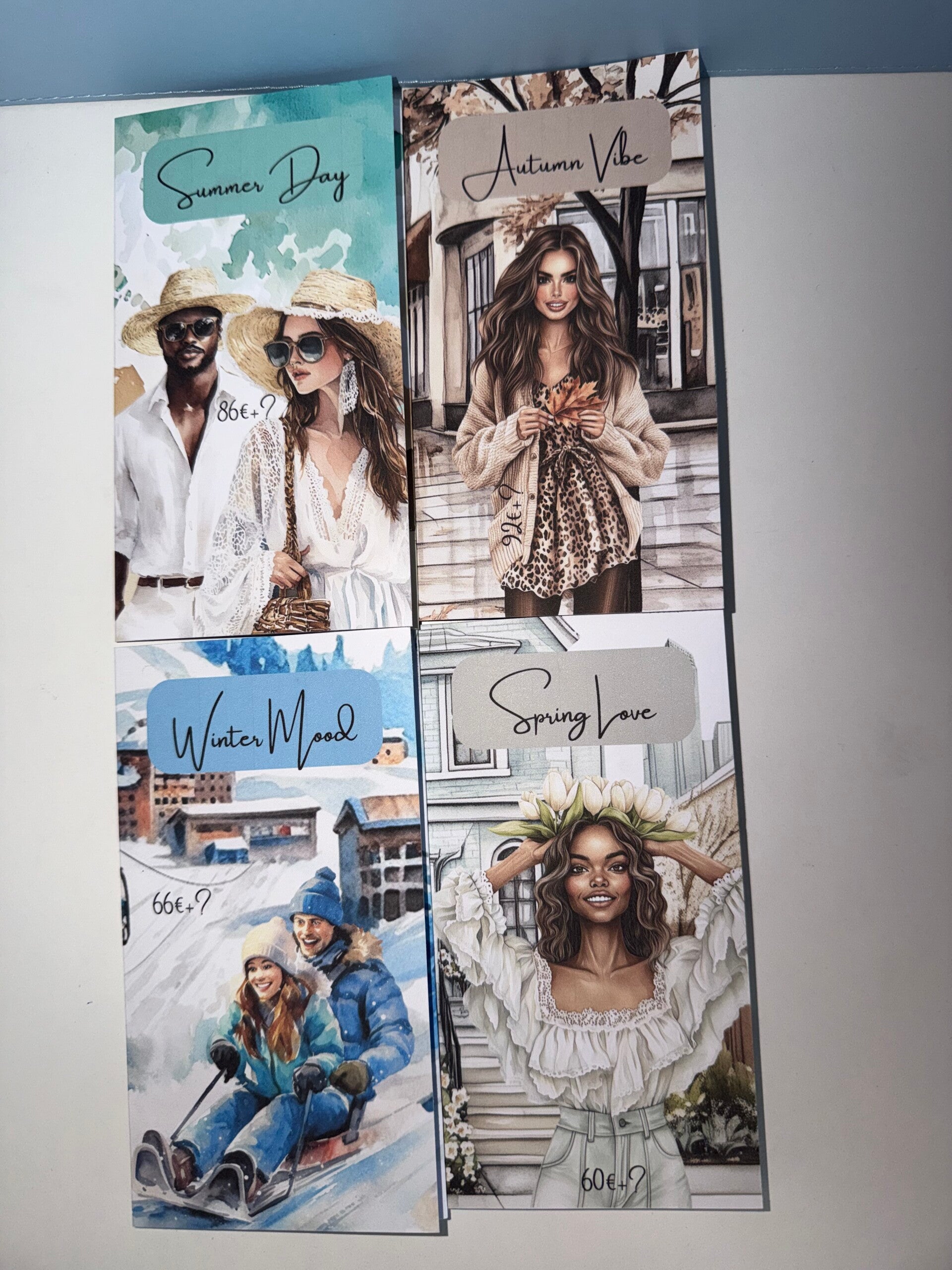 4 Jahreszeiten Klappkarten