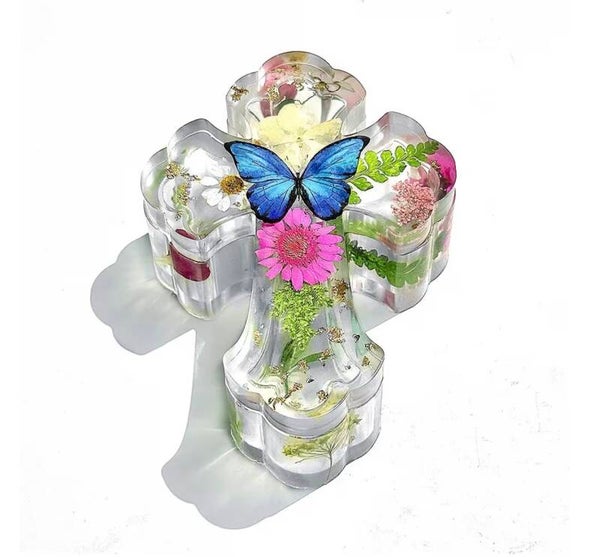 ✨ Resin Cross Keepsake Box