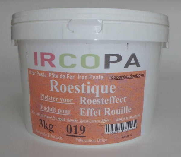 019 Roestique: IJzerpasta Pâte de fer Iron Paste (pleister voor roesteffect / enduit pour effet corten) - 3kg