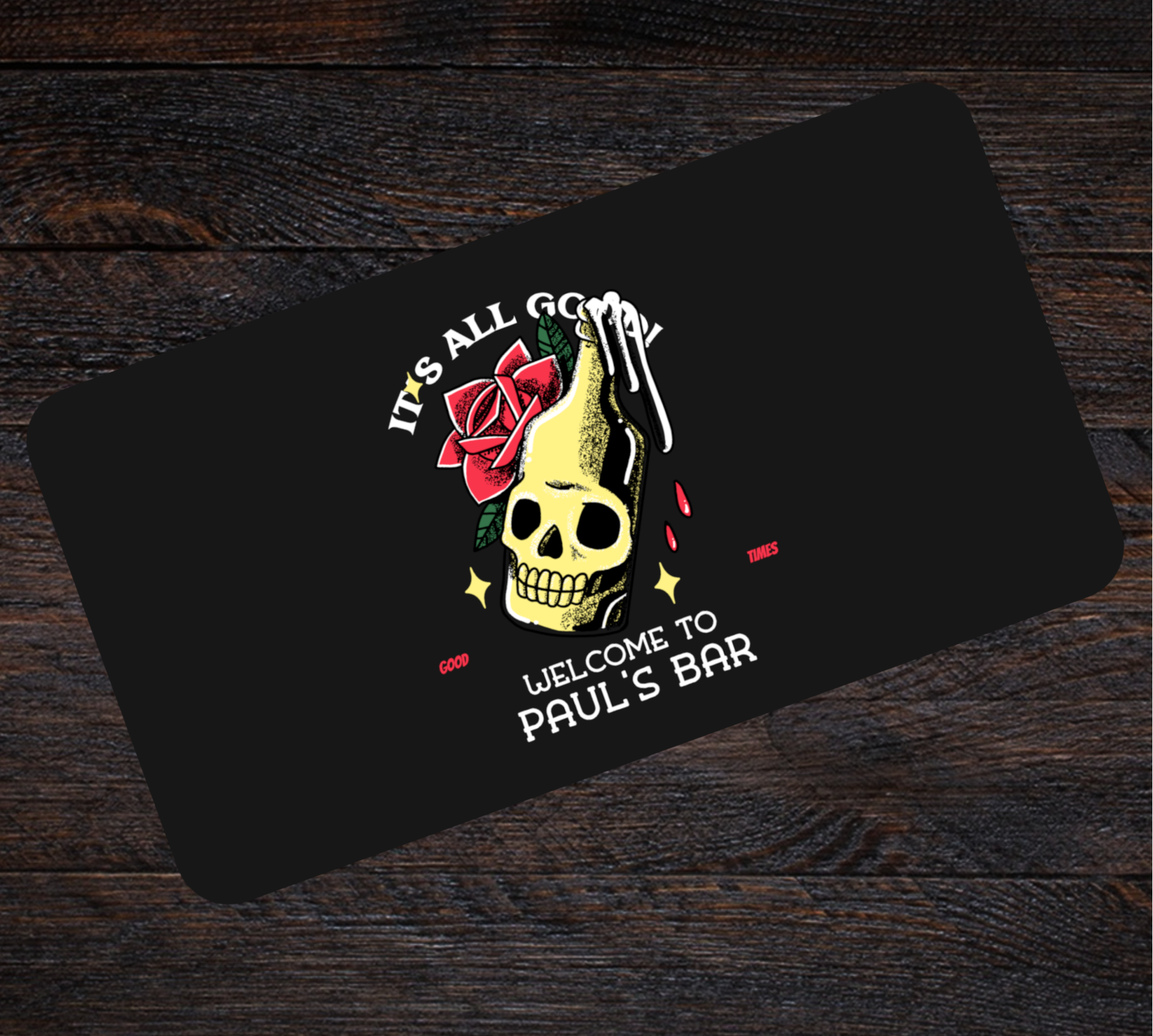 Personalised Skull Bar Runner