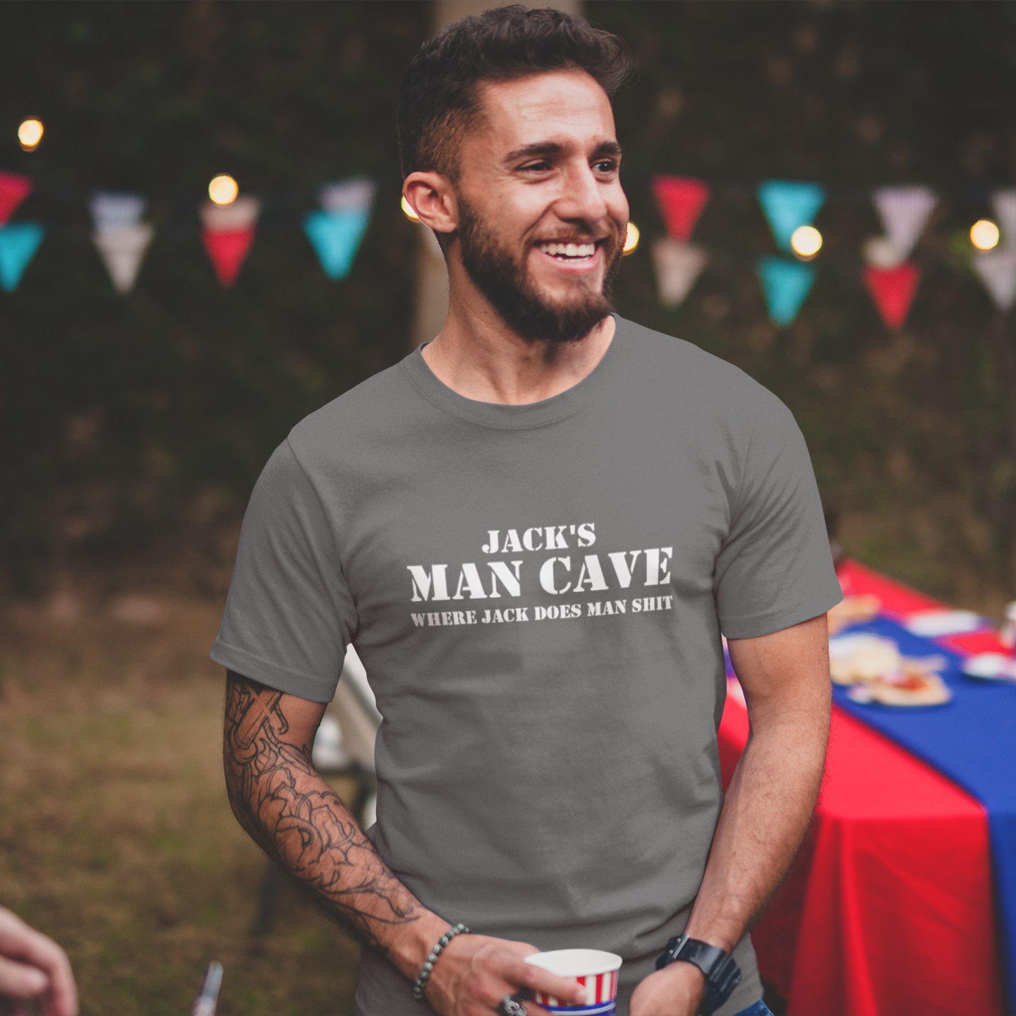 Personalised Man Cave T-Shirt