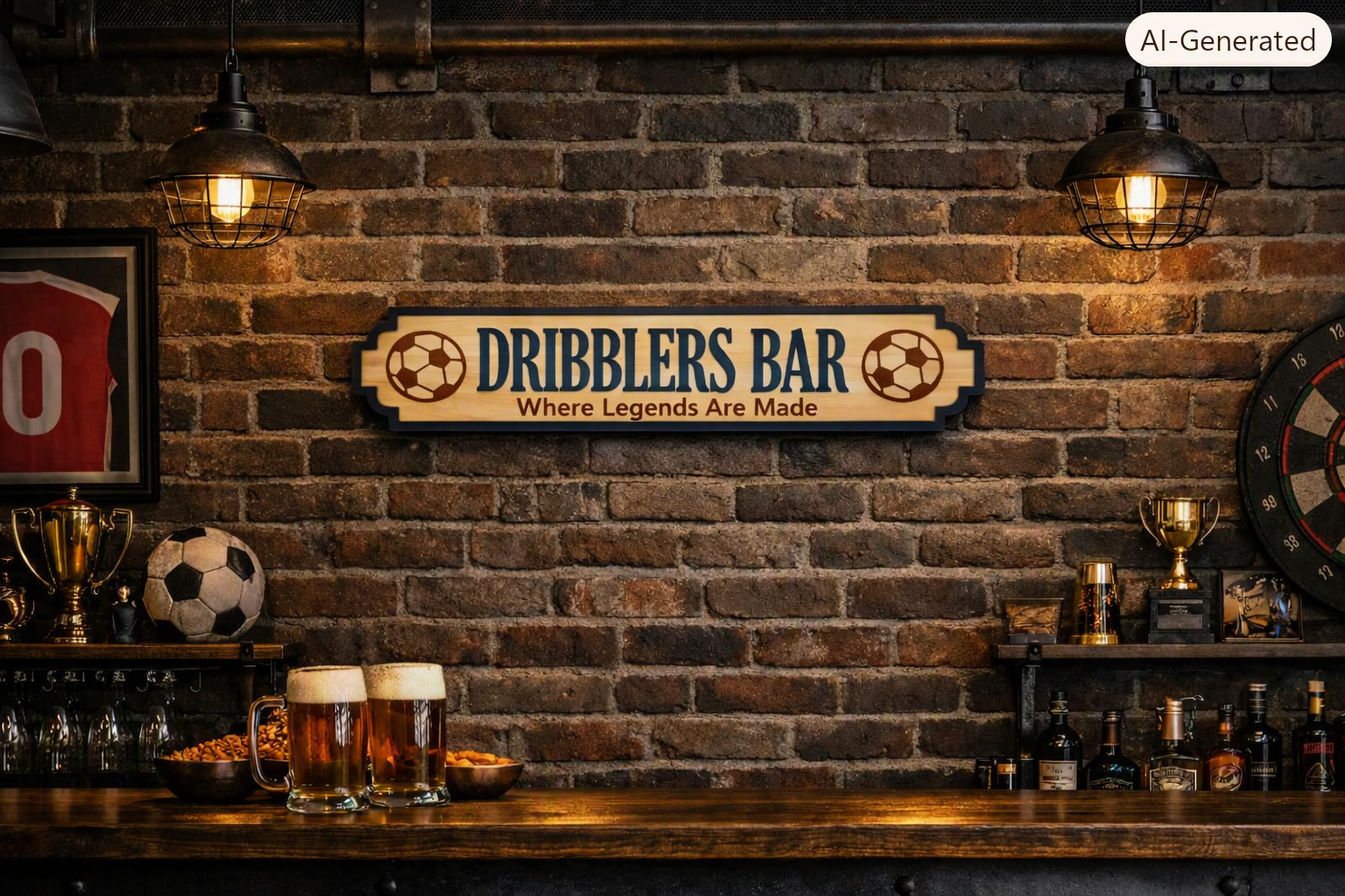 Football Bar Name Sign Personalised