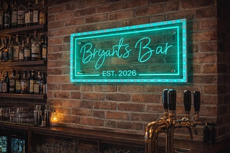 LED Personalised Bar Sign