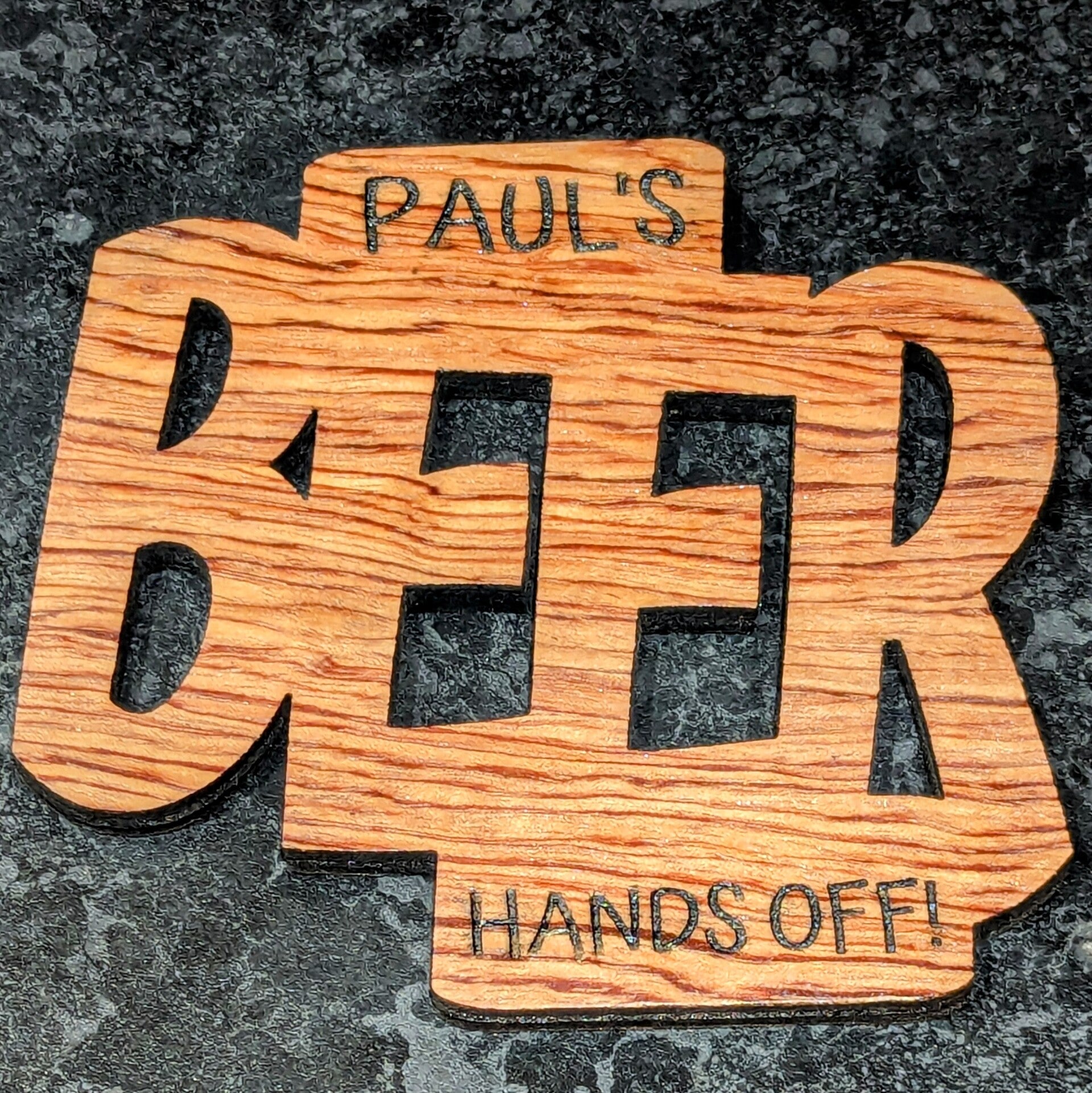 Personalised Hands Off Beer Coaster