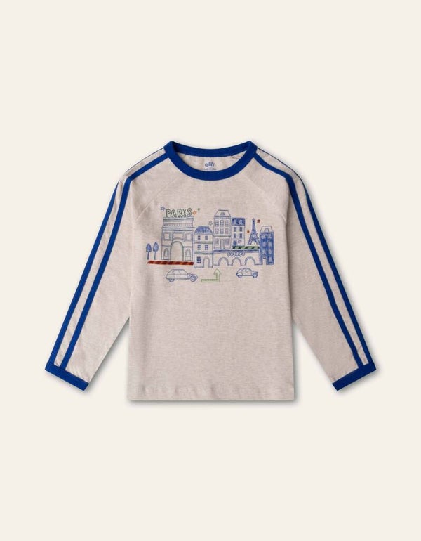 Oilily Timothee T-shirt Solid With Artwork Paris Skyline