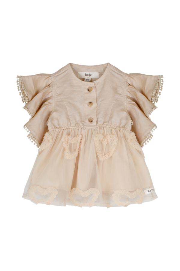 Baje Studio KIds Dress Denia  Creme Fan