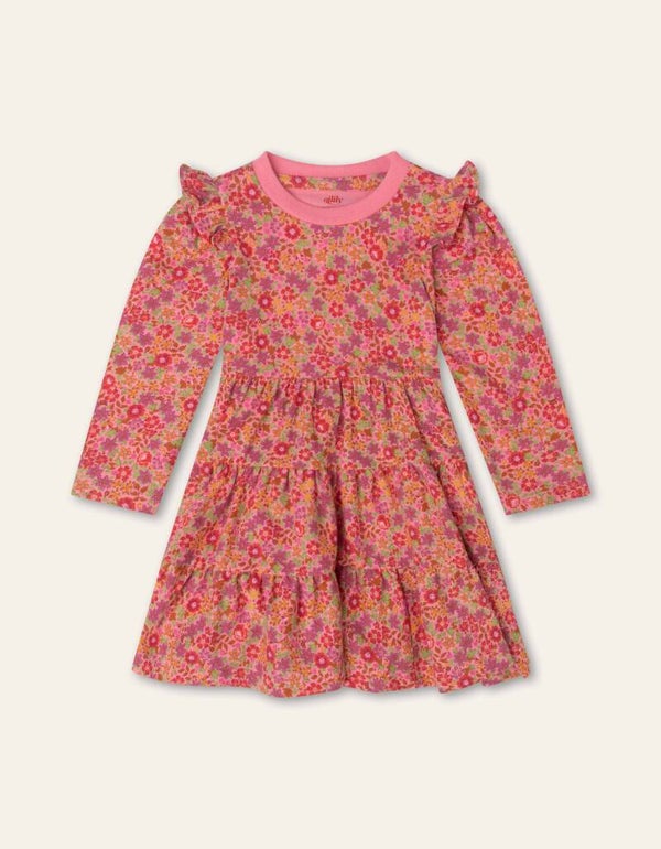 Oilily  Deux Jersey dress AOP Fleurie with artwork