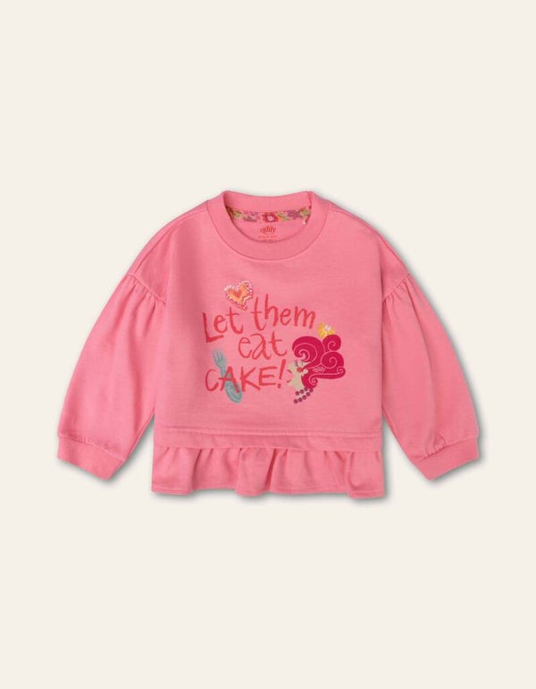 Oilily Hupsy sweater Solid with artwork Let them eat cake