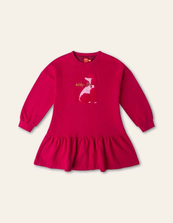 Oilily Drole Sweet dress Solid Pink Poodle
