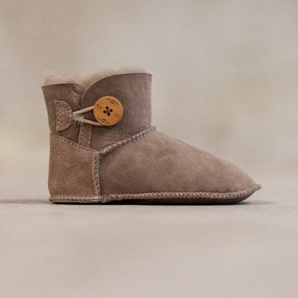 Van Buren Kids Sloffen  Schapenwol Taupe