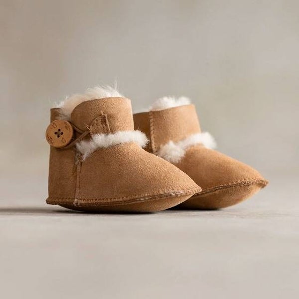 Van Buren baby slofjes camel