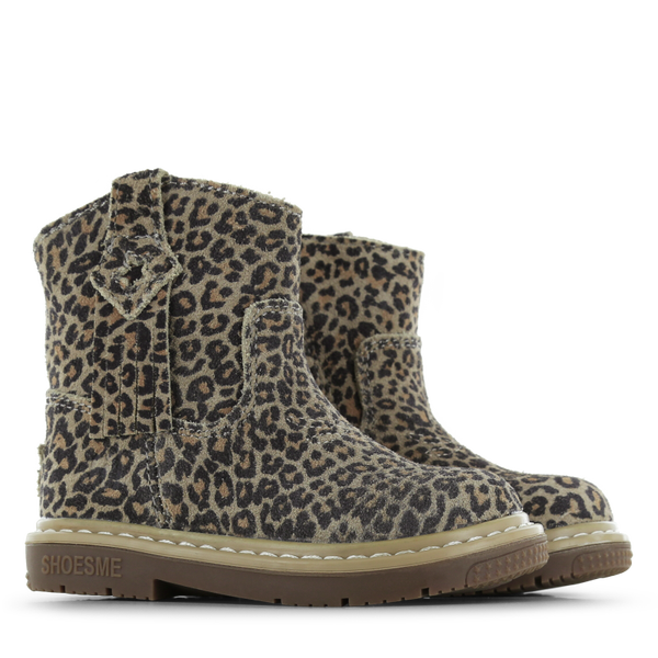 Shoesme Peuter kleuters laarsjes Leopard Brown