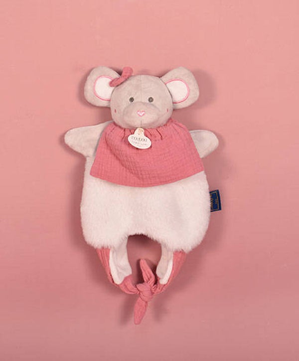 Dou Dou Et Compagnie tuttle -knuffel tasje Muis pink