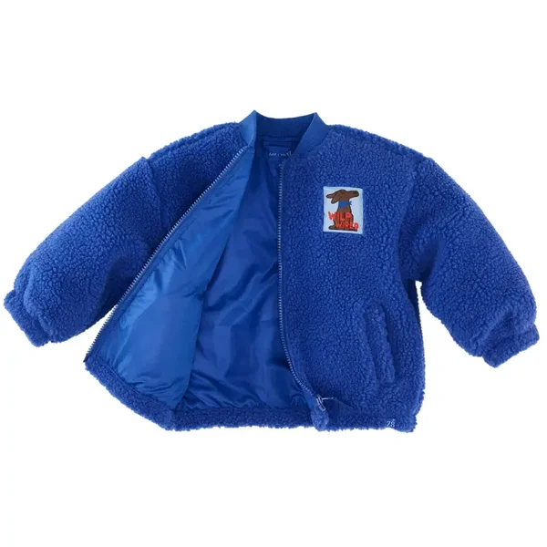Z8 blue Mini Kids Teddy Jacket Mink Electric blue