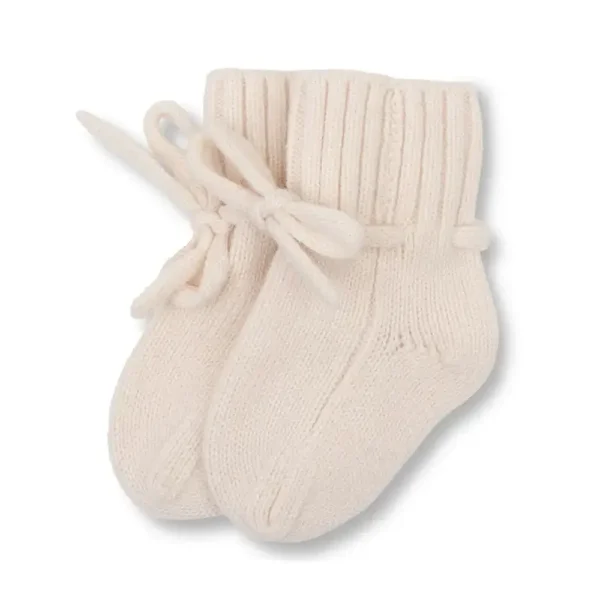Baby Dutch Merino wollen slofjes Off White