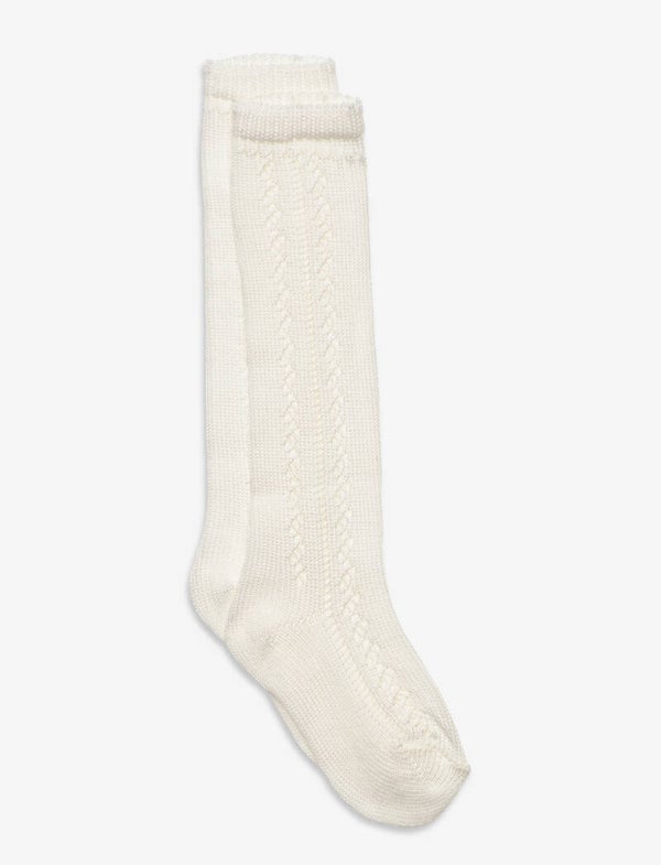 MarMar Copenhagen Knee Socks Pointelle  (noos) Gentle White