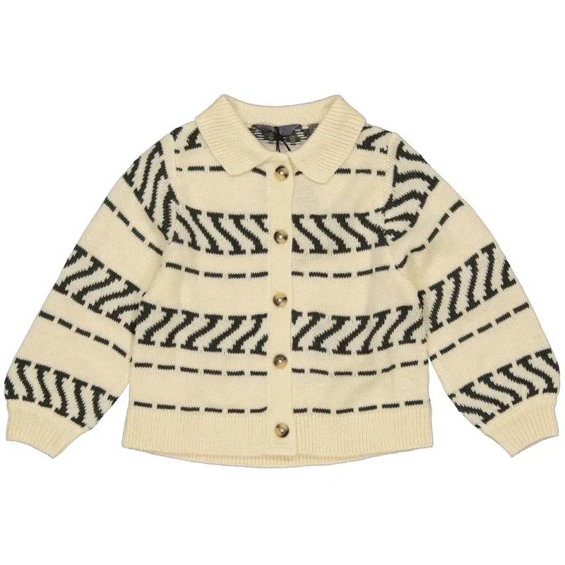Levv Knitted Cardigan  creme dark grey