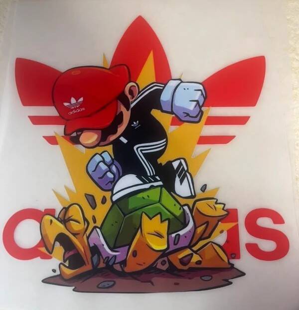 Dtf transfert Mario addidas A4