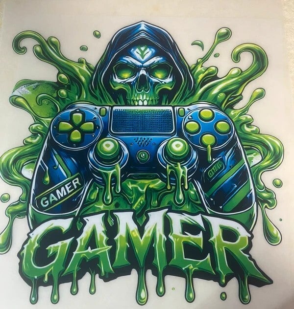 Dtf transfert skull gamer A4