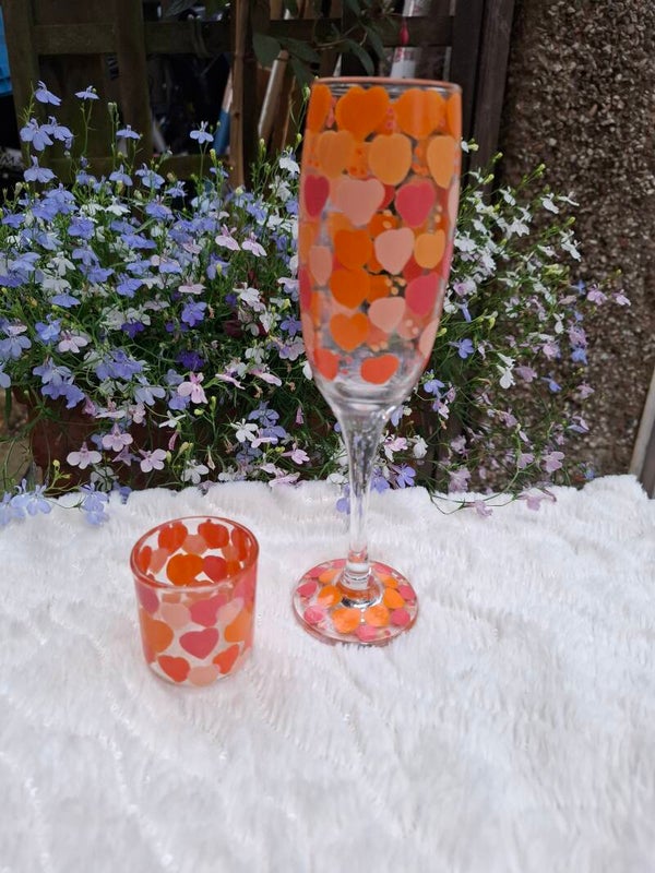 Wine glass and shot glass.