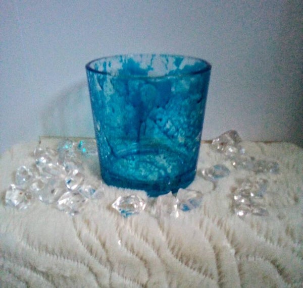 Blue glass vase