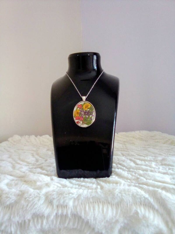 Silver Plated  handmade Resin Necklace