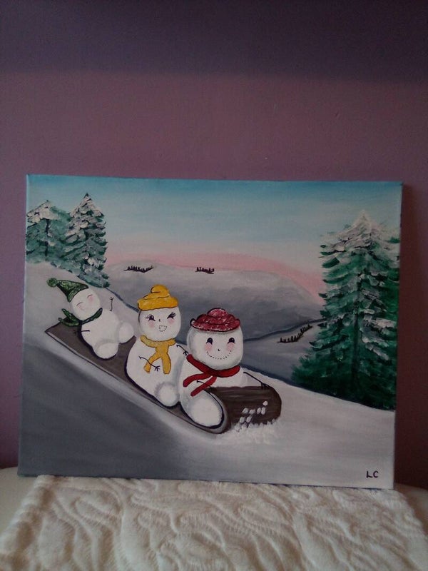 Christmas Snowman Painting