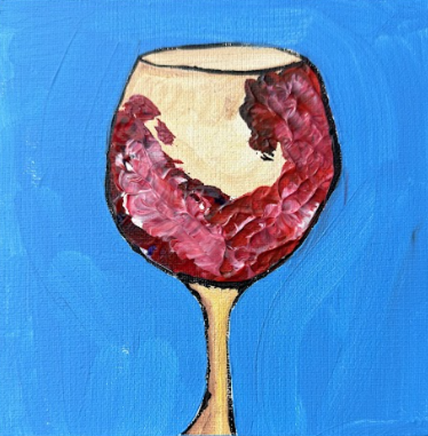 Spilled Quiet Original Acrylic Painting on Canvas 6x6