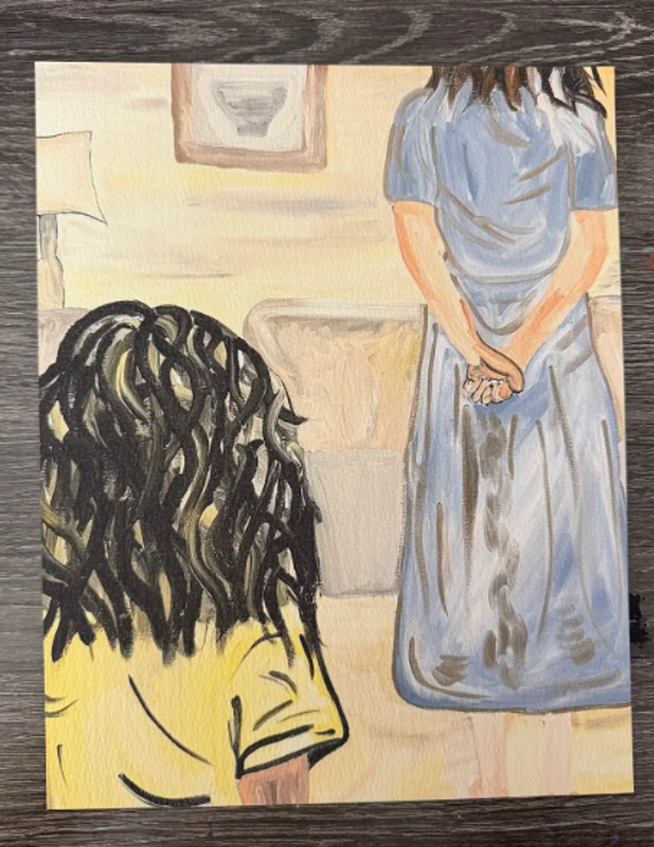 Fine Print - Mother With Her Hands Behind Her Back