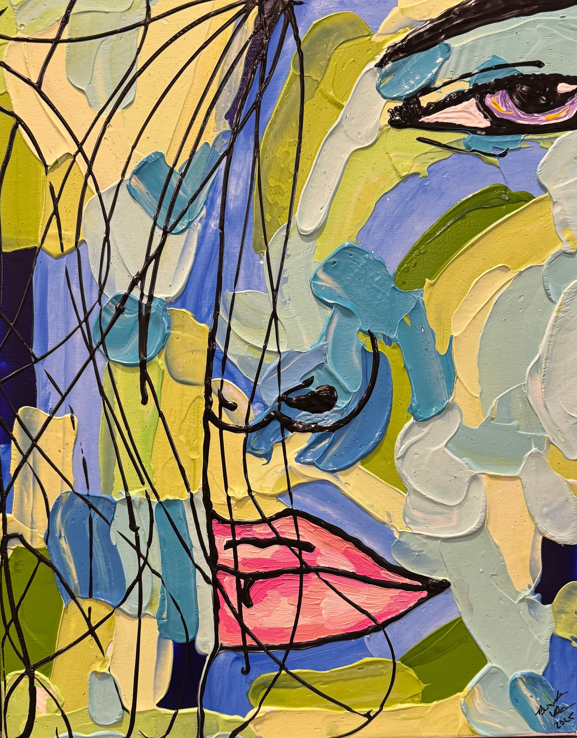 Behind The Lines Original Acrylic Painting on Canvas 16x20