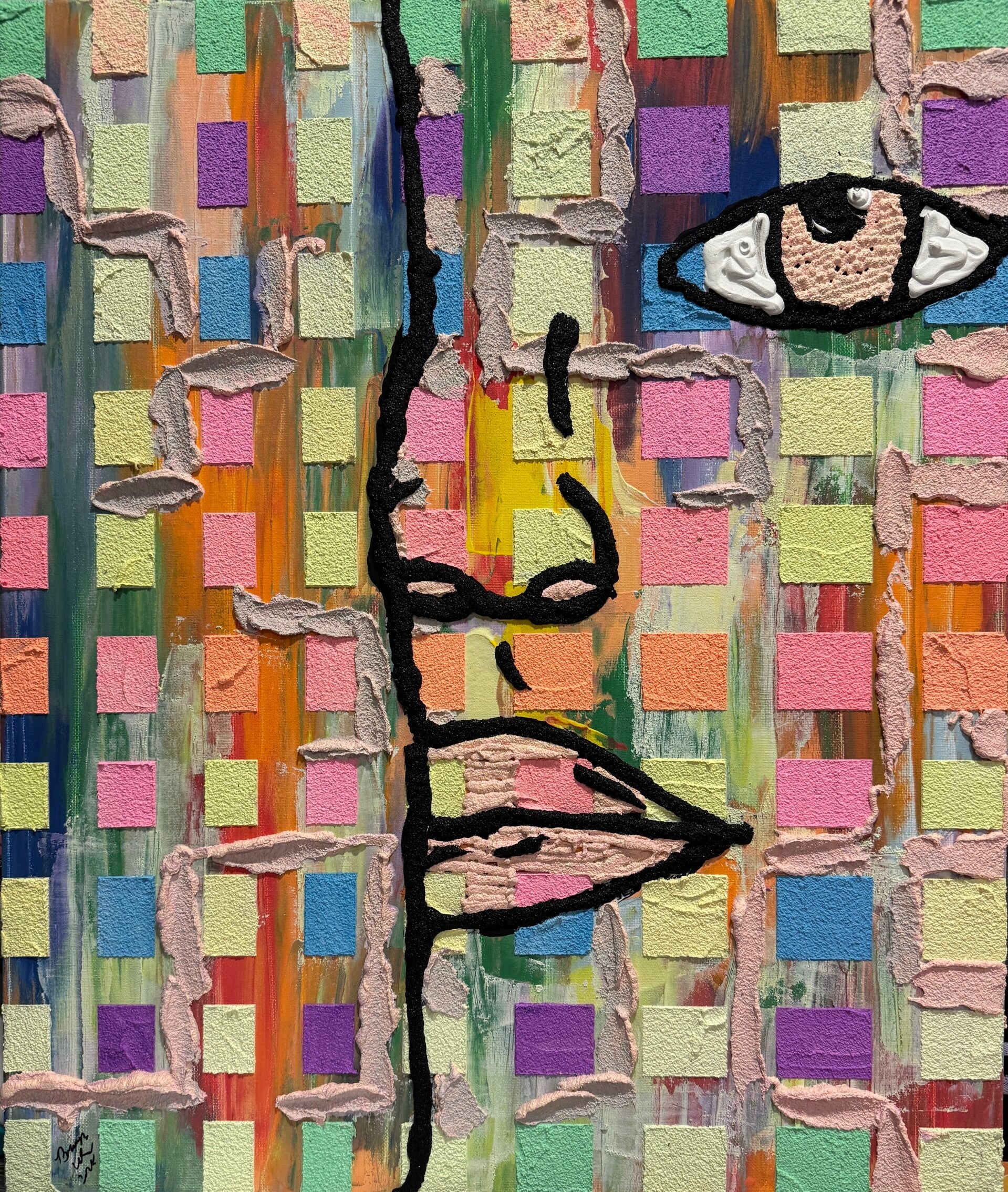 Disturbed Vibes Original Acrylic Painting on Canvas 20x24