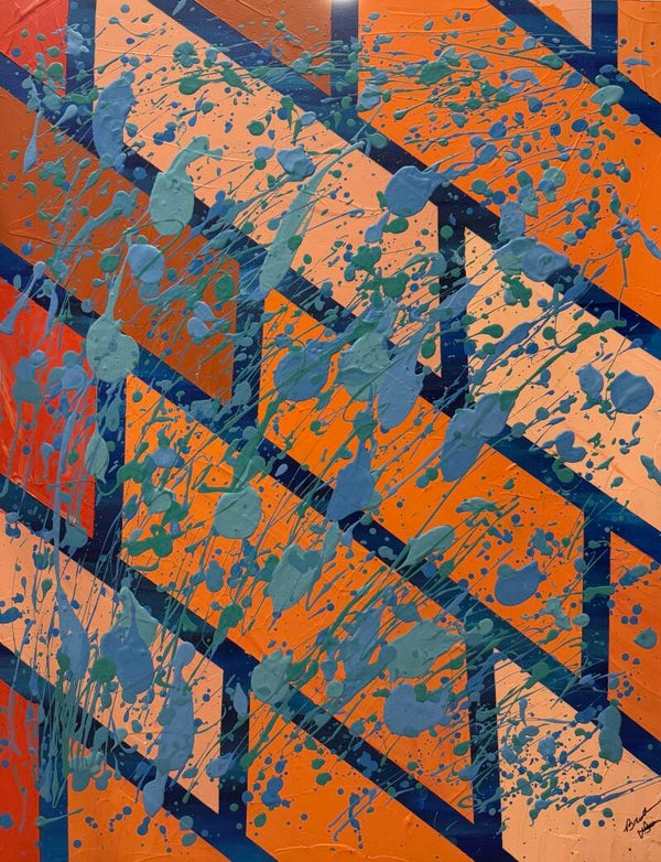 Fractured Flow Original Acrylic Painting on Canvas 36x48