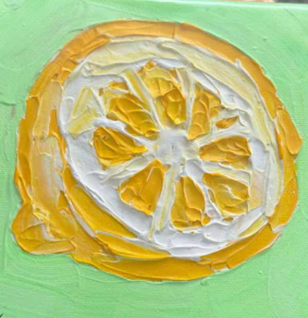 Golden Zest Original Acrylic on Canvas 6x6