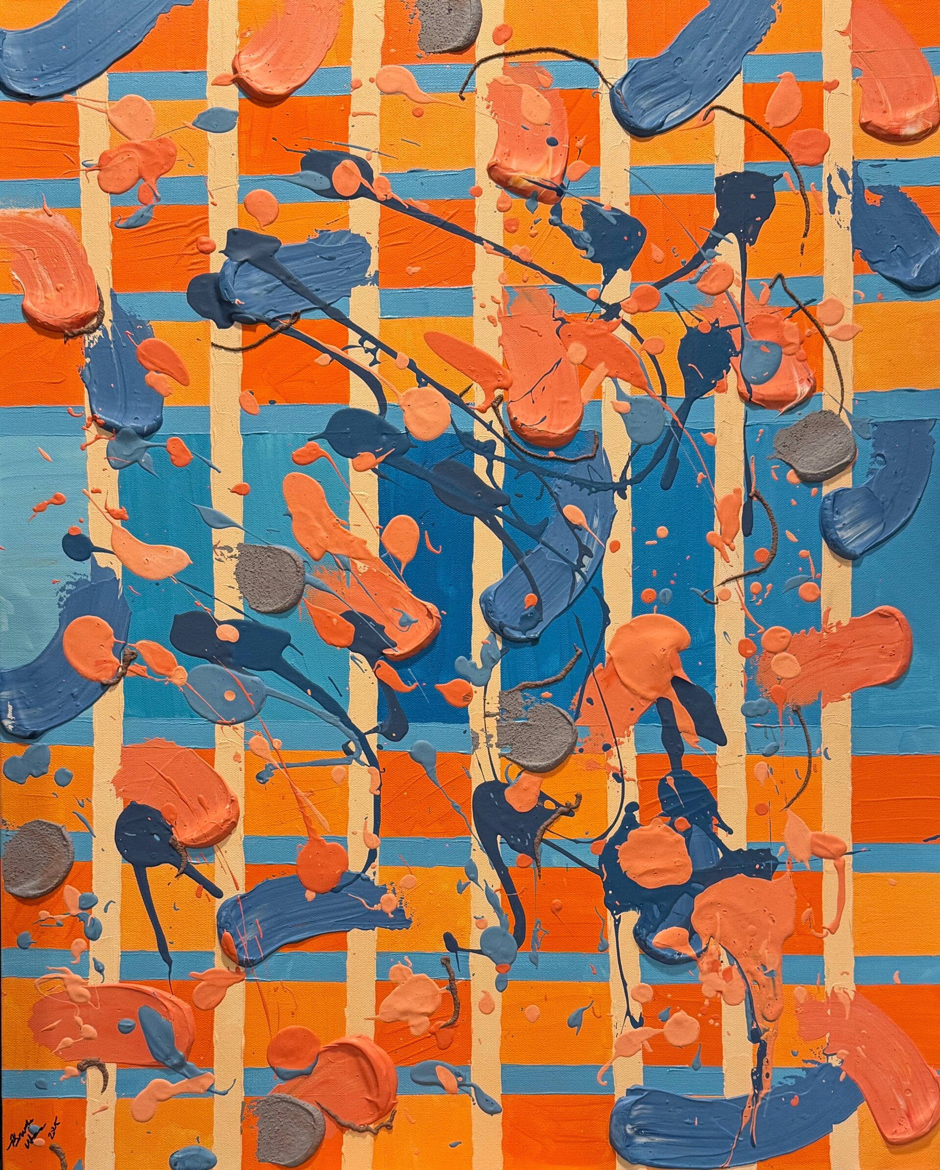 Gridlock in Color Original Acrylic Painting on Canvas 24x30