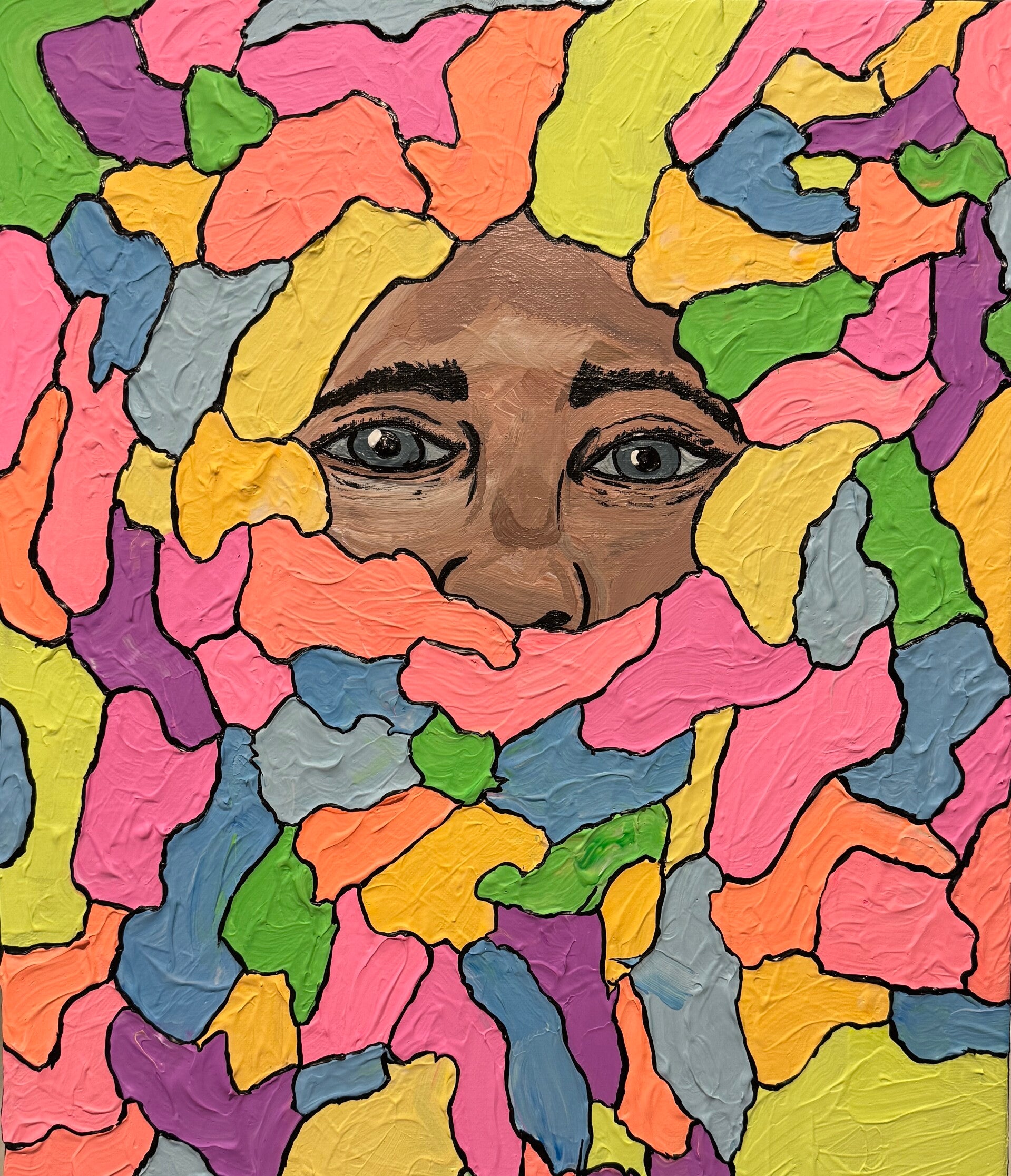 Hidden Within Color Original Acrylic Painting on Canvas 16x20