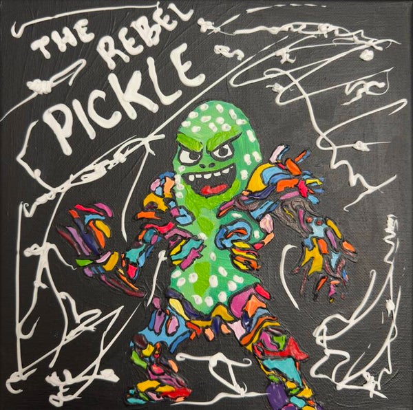 The Rebel Pickle Original Acrylic on Canvas 10 x 10 in