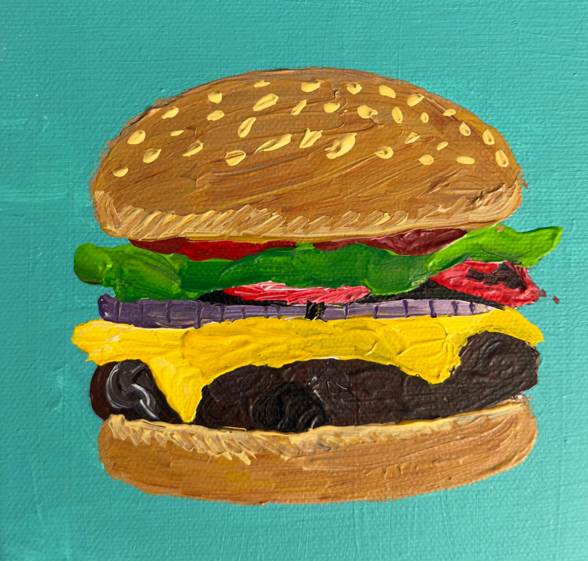 Stacked & Holding Original Acrylic Painting on Canvas 6x6