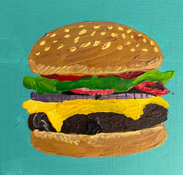 Stacked & Holding Original Acrylic Painting on Canvas 6x6