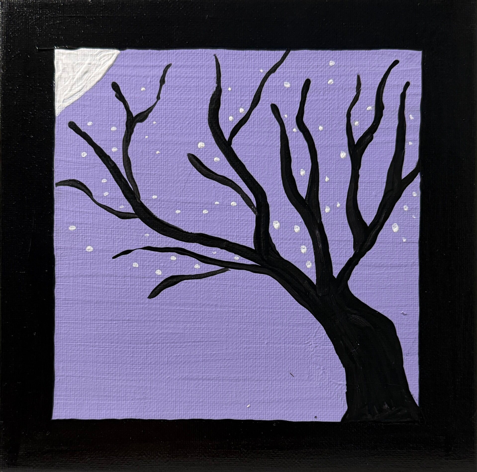Quiet Branches Original Acrylic Painting on Canvas 8x8