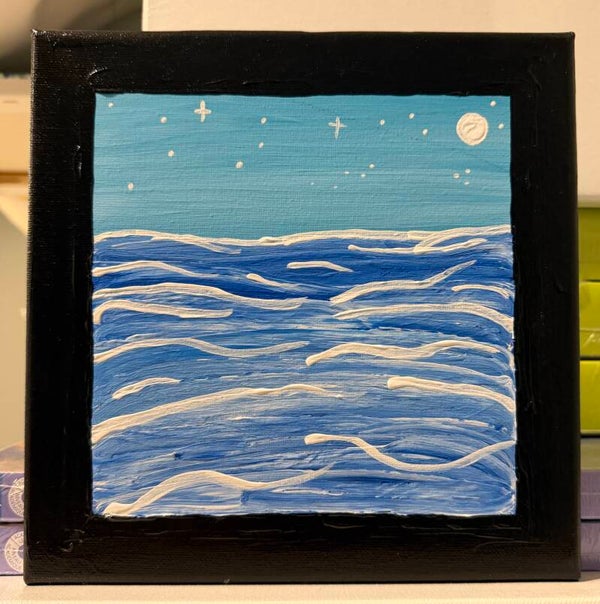 Where the Water Breathes Original Acrylic Painting on Canvas 8x8