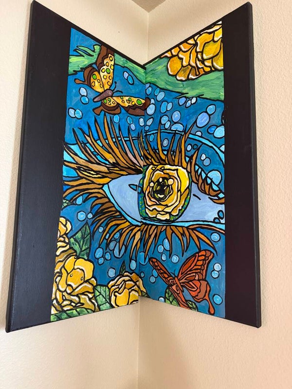 The Dream Escape Original Acrylic Painting (2 Panels) 12x24 on Canvas