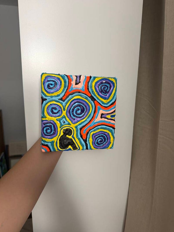 Finding My Way Through Noise  Original Acrylic Painting 6x6